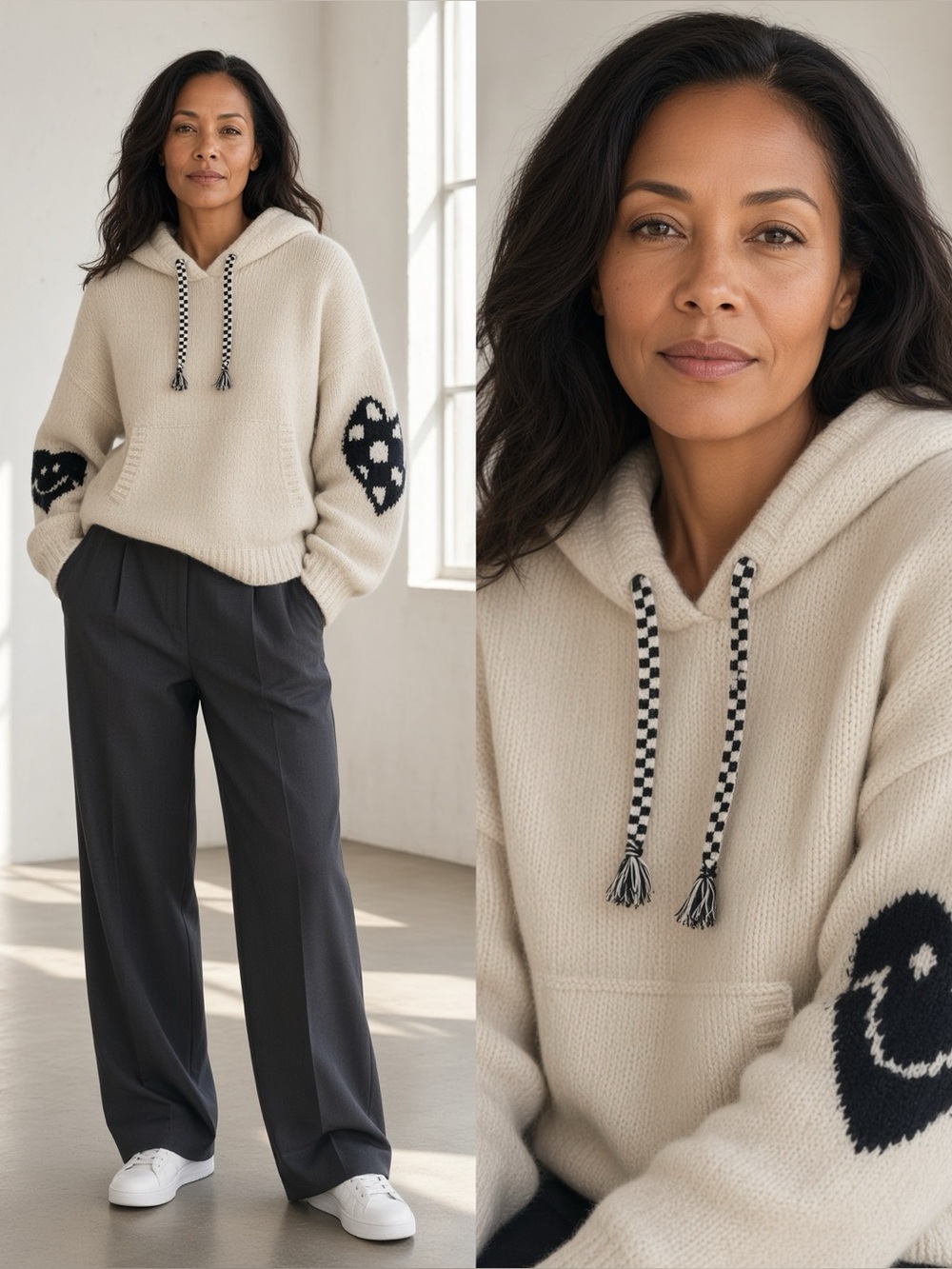 Vans Kawaii Womens Cream Hooded Sweater